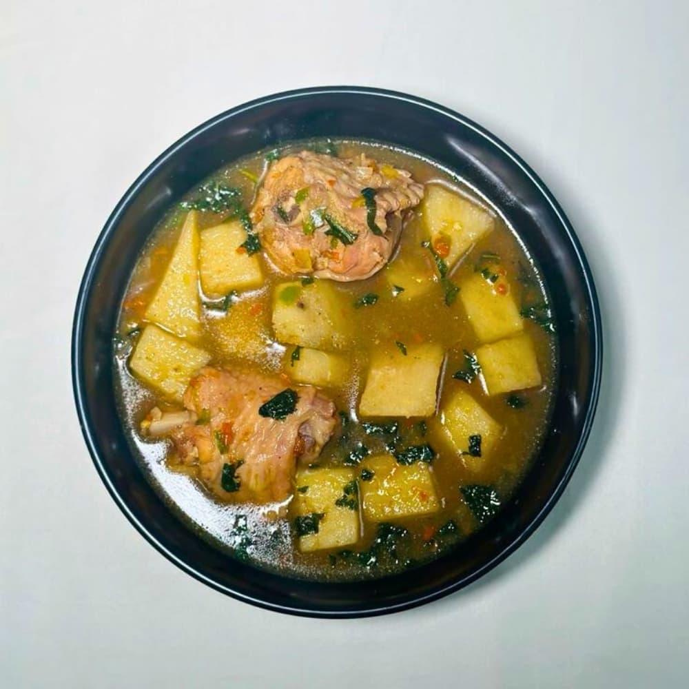 Boiled Yam & Egg Sauce